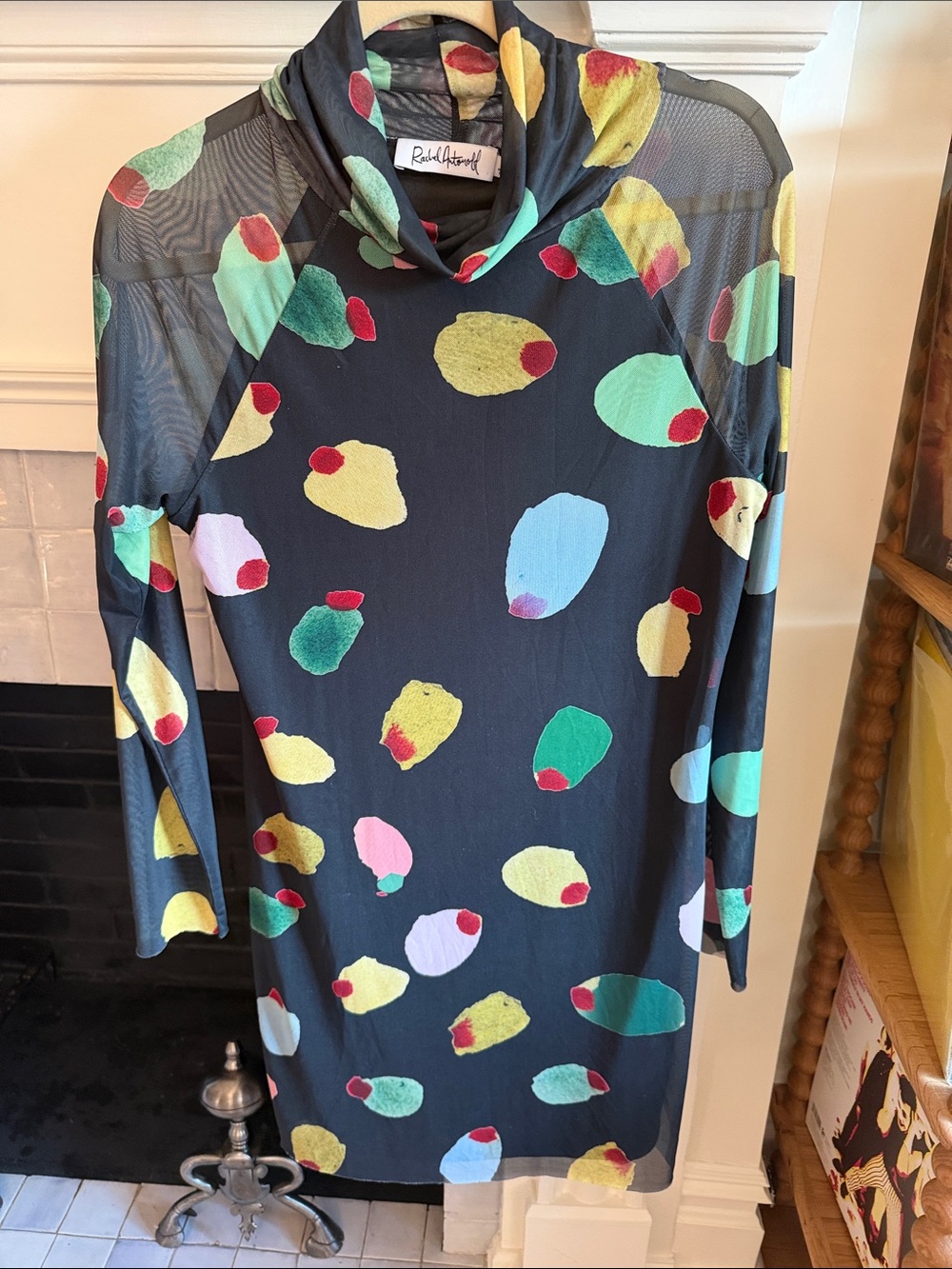 Rachel Antonoff Martini Print Long Sleeve Dress - Black
